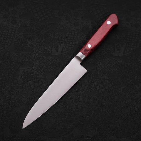 Petty knife AUS-8 Polished Western Red Handle 130mm-[Musashi]-[Japanese-Kitchen-Knives]