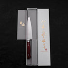 Petty knife AUS-8 Polished Western Red Handle 130mm-[Musashi]-[Japanese-Kitchen-Knives]