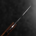 Pocket Knife AUS-8 Hawaiian Koa Outdoor Knife 55mm with Leather Sheath-[Musashi]-[Japanese-Kitchen-Knives]