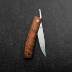 Pocket Knife AUS-8 Hawaiian Koa Outdoor Knife 55mm with Leather Sheath-[Musashi]-[Japanese-Kitchen-Knives]