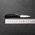 Pocket Knife VG-10 Black Persimmon Outdoor Knife 60mm with Wine-Red Leather Sheath-[Musashi]-[Japanese-Kitchen-Knives]