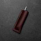 Pocket Knife VG-10 Black Persimmon Outdoor Knife 60mm with Wine-Red Leather Sheath-[Musashi]-[Japanese-Kitchen-Knives]