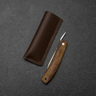 Pocket Knife VG-10 Hawaiian Koa Outdoor Knife 55mm with Leather Sheath-[Musashi]-[Japanese-Kitchen-Knives]