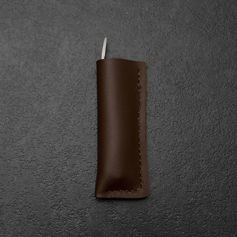 Pocket Knife VG-10 Hawaiian Koa Outdoor Knife 55mm with Leather Sheath-[Musashi]-[Japanese-Kitchen-Knives]