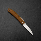 Pocket Knife VG-10 Hawaiian Koa Outdoor Knife 55mm with Leather Sheath-[Musashi]-[Japanese-Kitchen-Knives]