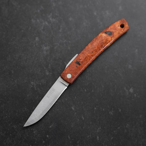 Pocket Knife VG-10 Karin Outdoor Knives 60mm with Leather Sheath-[Musashi]-[Japanese-Kitchen-Knives]