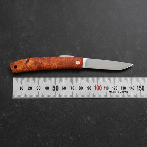 Pocket Knife VG-10 Karin Outdoor Knives 60mm with Leather Sheath-[Musashi]-[Japanese-Kitchen-Knives]