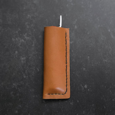 Pocket Knife VG-10 Karin Outdoor Knives 60mm with Leather Sheath-[Musashi]-[Japanese-Kitchen-Knives]