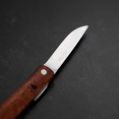 Pocket Knife VG-10 Karin Outdoor Knives 85mm with Leather Sheath (3.3”)-[Musashi]-[Japanese-Kitchen-Knives]