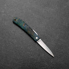 Pocket Knife VG-10 Stabilized Wood Outdoor Knife 60mm with Leather Sheath-[Musashi]-[Japanese-Kitchen-Knives]