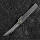 Pocket Knife White Steel #2 90mm Carbon Tsuchime Kengata with Paulownia Wooden Box-[Musashi]-[Japanese-Kitchen-Knives]