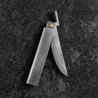 Pocket Knife White Steel #2 90mm Carbon Tsuchime Kengata with Paulownia Wooden Box-[Musashi]-[Japanese-Kitchen-Knives]