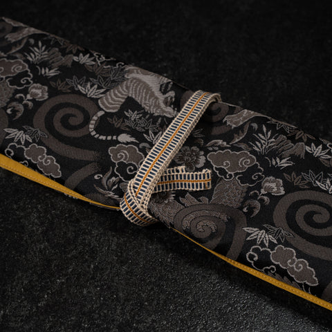 Musashi Japanese Style Kitchen Knife Roll White Tiger 4 Pockets Handmade-[Musashi]-[Japanese-Kitchen-Knives]
