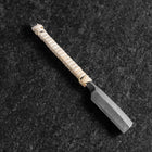 Razor/Kamisori Blue Steel #2 Kurouchi White Cord Handle 50mm with wooden box (2”)-[Musashi]-[Japanese-Kitchen-Knives]