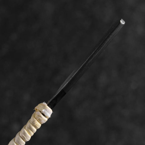 Razor/Kamisori Blue Steel #2 Kurouchi White Cord Handle 50mm with wooden box-[Musashi]-[Japanese-Kitchen-Knives]