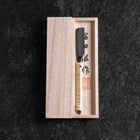 Razor/Kamisori Blue Steel #2 Kurouchi White Cord Handle 50mm with wooden box-[Musashi]-[Japanese-Kitchen-Knives]
