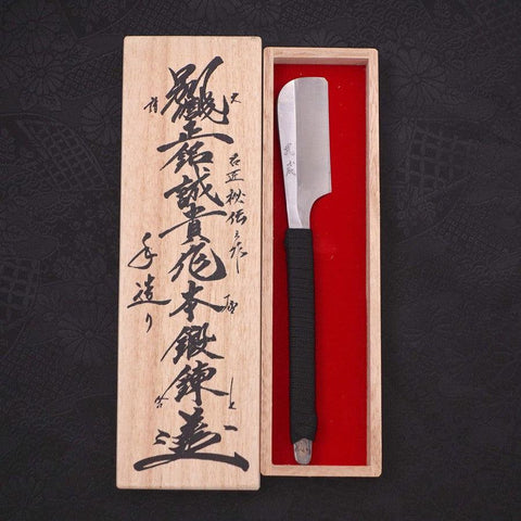 Razor/Kamisori Blue Steel #2 Suminagashi Cord Handle 50mm-[Musashi]-[Japanese-Kitchen-Knives]