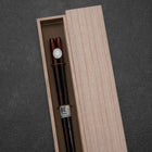 Rokkaku Akira (hexagon) Lacquered Wooden Chopsticks 215mm Red with Paulownia Wooden Box-[Musashi]-[Japanese-Kitchen-Knives]