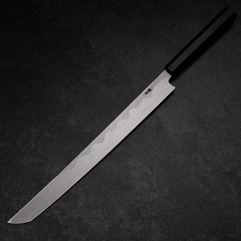 Sakimaru Takohiki Blue Steel #2 Kasumi Buffalo Ebony Handle 300mm-[Musashi]-[Japanese-Kitchen-Knives]