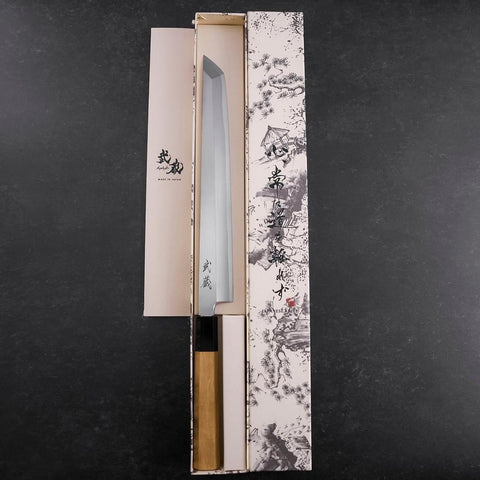 Sakimaru Takohiki White Steel #2 Kasumi Buffalo Teak Handle 270mm-[Musashi]-[Japanese-Kitchen-Knives]