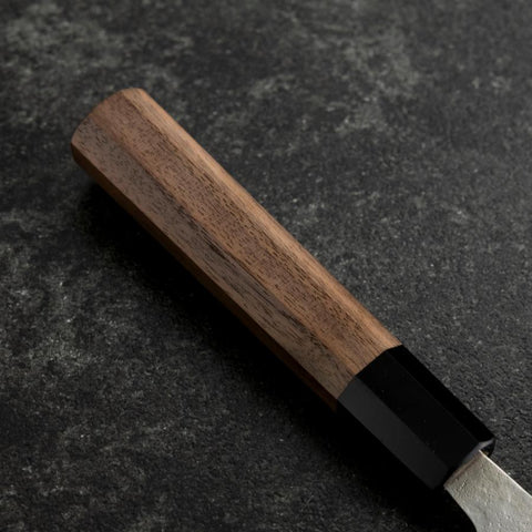 Santoku 440C Nashiji Damascus Buffalo Walnut Handle 165mm (6.5”)-[Musashi]-[Japanese-Kitchen-Knives]