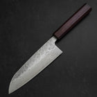 Santoku 440C Nashiji Damascus Purple Urushi Handle 165mm-[Musashi]-[Japanese-Kitchen-Knives]