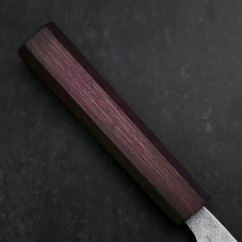 Santoku 440C Nashiji Damascus Purple Urushi Handle 165mm-[Musashi]-[Japanese-Kitchen-Knives]