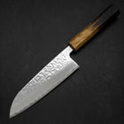 Santoku AUS-10 Mirror Tsuchime Damascus Yaki Urushi Handle 165mm-[Musashi]-[Japanese-Kitchen-Knives]