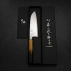 Santoku AUS-10 Mirror Tsuchime Damascus Yaki Urushi Handle 165mm-[Musashi]-[Japanese-Kitchen-Knives]