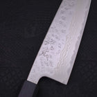 Santoku AUS-10 Nashiji Damascus Dark Blue Urushi Handle 165mm-[Musashi]-[Japanese-Kitchen-Knives]
