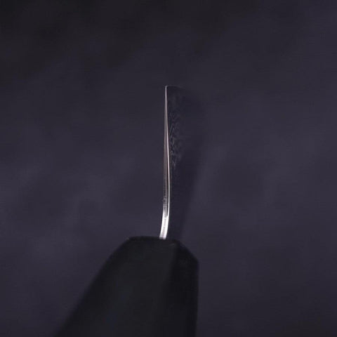 Santoku AUS-10 Nashiji Damascus Dark Blue Urushi Handle 165mm-[Musashi]-[Japanese-Kitchen-Knives]