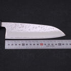 Santoku AUS-10 Nashiji Damascus Dark Blue Urushi Handle 165mm-[Musashi]-[Japanese-Kitchen-Knives]