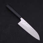 Santoku AUS-10 Nashiji Damascus Dark Blue Urushi Handle 165mm-[Musashi]-[Japanese-Kitchen-Knives]