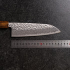 Santoku AUS-10 Tsuchime Damascus Sumi Urushi Handle 165mm (6.5”)-[Musashi]-[Japanese-Kitchen-Knives]