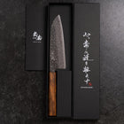 Santoku AUS-10 Tsuchime Damascus Sumi Urushi Handle 165mm (6.5”)-[Musashi]-[Japanese-Kitchen-Knives]