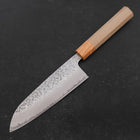 Santoku AUS-10 Tsuchime Damascus Zelkova Magnolia Handle 165mm-[Musashi]-[Japanese-Kitchen-Knives]