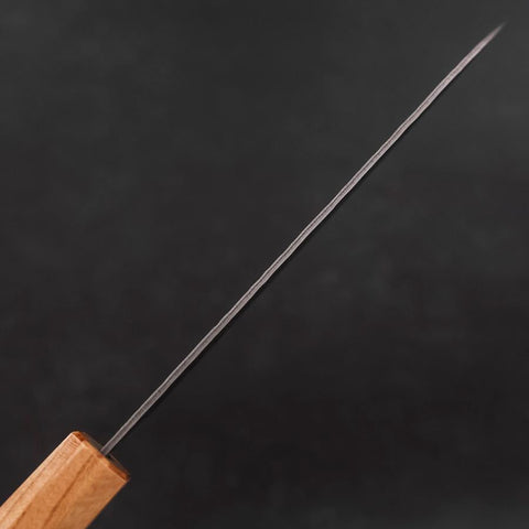 Santoku AUS-10 Tsuchime Damascus Zelkova Magnolia Handle 165mm-[Musashi]-[Japanese-Kitchen-Knives]