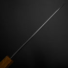 Santoku AUS-10 Wave Nickel Damascus Oak Handle 165mm-[Musashi]-[Japanese-Kitchen-Knives]