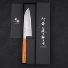 Santoku AUS-8 Polished Oak Handle 165mm-[Musashi]-[Japanese-Kitchen-Knives]