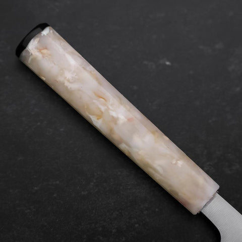 Santoku AUS-8 Polished Ocean White Handle 165mm-[Musashi]-[Japanese-Kitchen-Knives]