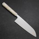 Santoku AUS-8 Polished Ocean White Handle 165mm-[Musashi]-[Japanese-Kitchen-Knives]