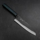 Santoku Blue Steel #1 Kurouchi Dark Blue Urushi Handle 180mm (7”)-[Musashi]-[Japanese-Kitchen-Knives]