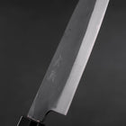 Santoku Blue Steel #1 Stainless Clad Kurouchi Buffalo Magnolia Handle 165mm (6.5”)-[Musashi]-[Japanese-Kitchen-Knives]