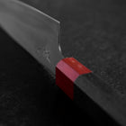 Santoku Blue Steel #1 Stainless Clad Kurouchi Red and Black Urushi Handle 165mm-[Musashi]-[Japanese-Kitchen-Knives]