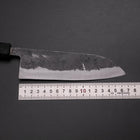 Santoku Blue Steel #2 Kurouchi Black Ishime Urushi Handle 165mm-[Musashi]-[Japanese-Kitchen-Knives]