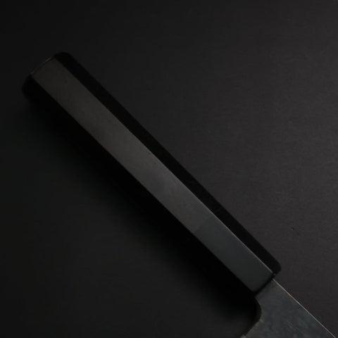 Santoku Blue Steel #2 Kurouchi Buffalo Ebony Handle 165mm (6.5”)-[Musashi]-[Japanese-Kitchen-Knives]
