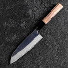 Santoku Blue Steel #2 Kurouchi Buffalo Walnut Handle 165mm-[Musashi]-[Japanese-Kitchen-Knives]