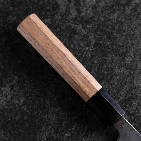 Santoku Blue Steel #2 Kurouchi Buffalo Walnut Handle 165mm-[Musashi]-[Japanese-Kitchen-Knives]