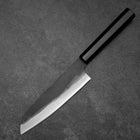Santoku Blue Steel #2 Kurouchi Chokin Crane Buffalo Ebony Handle 165mm (6.5”)-[Musashi]-[Japanese-Kitchen-Knives]