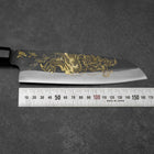 Santoku Blue Steel #2 Kurouchi Chokin Dragon Buffalo Ebony Handle 165mm-[Musashi]-[Japanese-Kitchen-Knives]